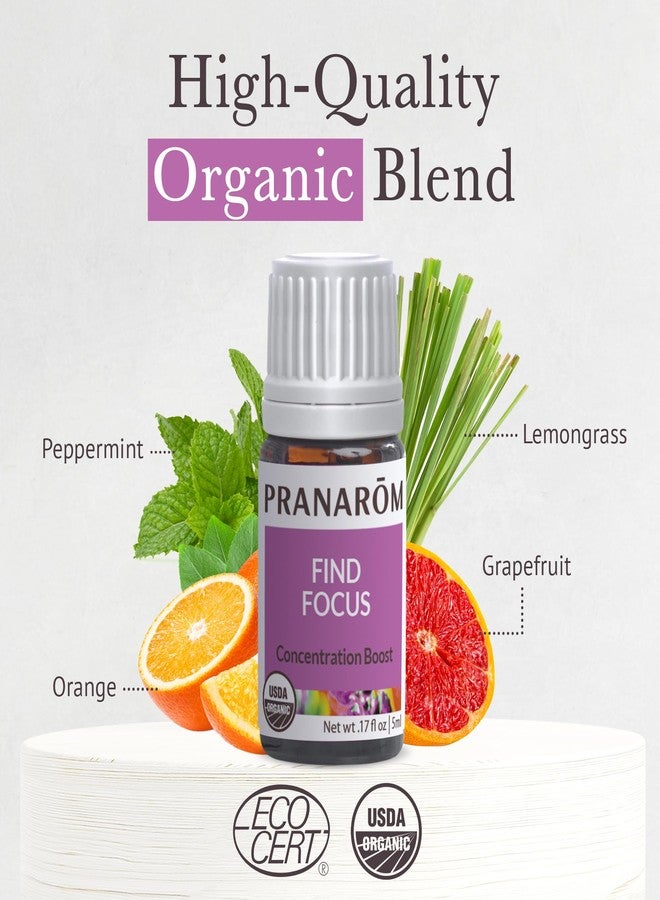 Pranarom - Find Focus Wellness Blend 5ml - Aromatherapy - Natural Focus - Certified Organic, Invigorating Citrus Aroma, Cruelty-Free, Easy Diffusion - Image 3